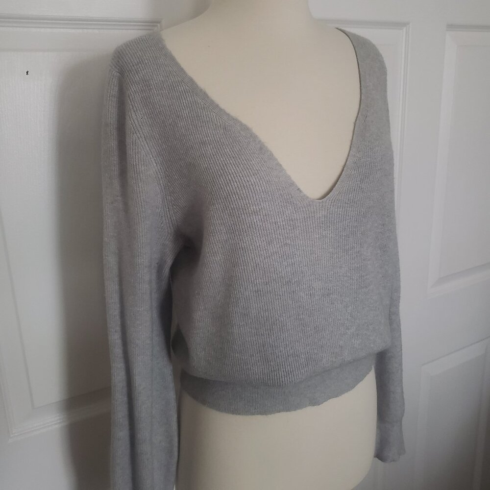 Leith Light Gray Ribbed Sweater - Picture 5 of 14